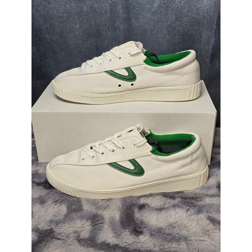 Tretorn Nylite Canvas Sneakers White Green Low Top Tennis Shoes Womens 7.5